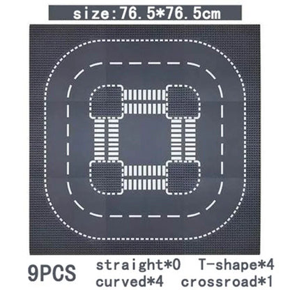 City Road Street Baseplate Straight Crossroad Curve T-Junction Building Blocks Base Plate 32*32 Compatible All Brands City