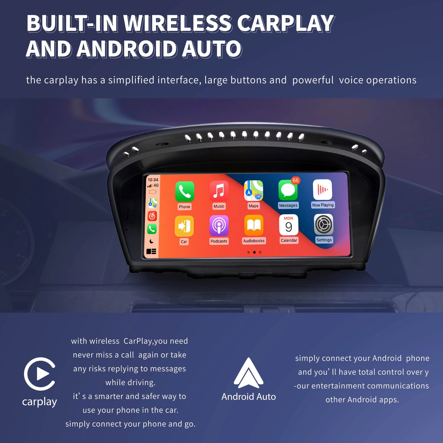 Wireless Apple CarPlay Android 15 Auto Car Multimedia For BMW 5 3 Series E60 E61 E62 E63 E90 E91 E92 E93 CCC CIC Radio GPS 4G