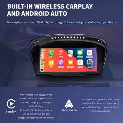 Wireless Apple CarPlay Android 15 Auto Car Multimedia For BMW 5 3 Series E60 E61 E62 E63 E90 E91 E92 E93 CCC CIC Radio GPS 4G