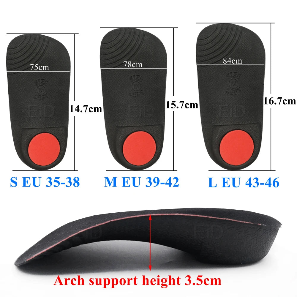 EiD 3/4 Severe Flat feet insoles Orthotic Arch Support Inserts Orthopedic Shoes soles Heel Pain Plantar Fasciitis Men Woman