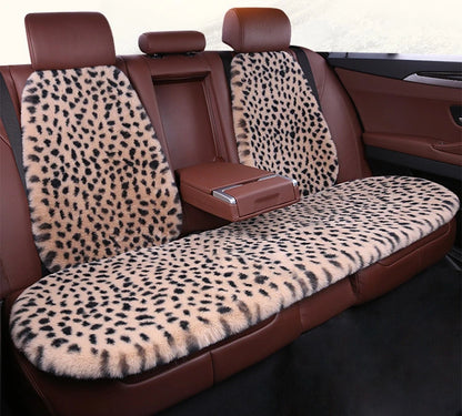 Seat Cushion Leopard Fluffy Pink Covers for Cars Seat Cover Car Decor Accessories Interior for Women for BMW Honda Hyundai LADA