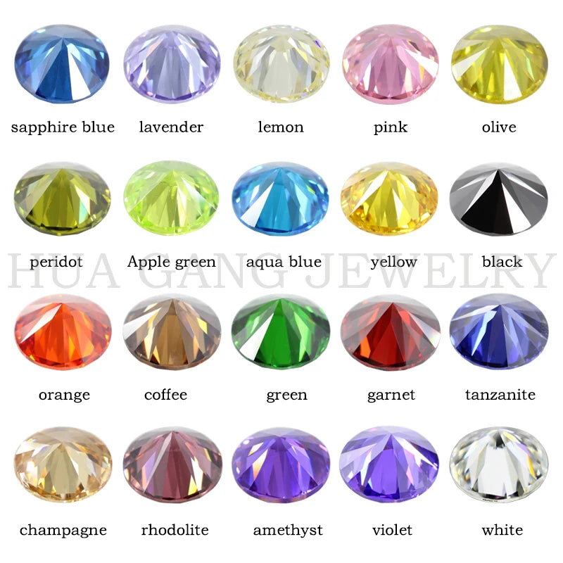 Big size 5A Cubic Zirconia Stone Multicolor Round Shape Brilliant Cut Loose CZ Stones Synthetic Gems Beads For Jewelry