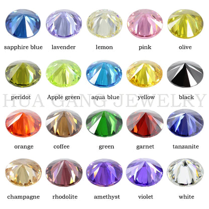 Big size 5A Cubic Zirconia Stone Multicolor Round Shape Brilliant Cut Loose CZ Stones Synthetic Gems Beads For Jewelry