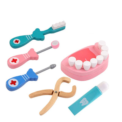 Wooden Pretend Play Doctor Educational Toys for Children Medical Simulation Medicine Chest Set for Kids Role Playing Pretend Toy