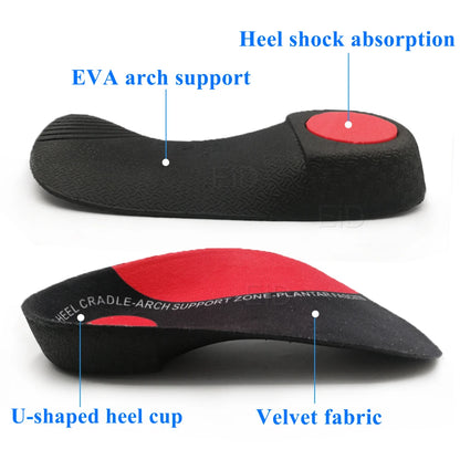 EiD 3/4 Severe Flat feet insoles Orthotic Arch Support Inserts Orthopedic Shoes soles Heel Pain Plantar Fasciitis Men Woman