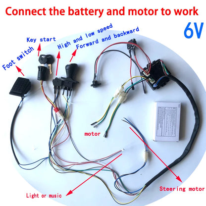 24V 12V DIY Children Electric Car Wire Harness with RC,wire harness for Kids Ride On toys Car
