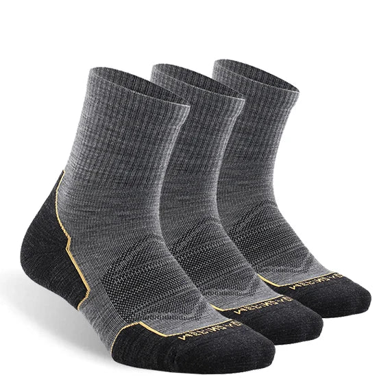 ZEALWOOD Marathon Running Socks, Men's Women's Outdoor Merino Wool Sports Compression Socks Breathable Cushion Cycling 1/3 Pairs