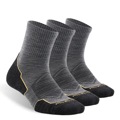 ZEALWOOD Marathon Running Socks, Men's Women's Outdoor Merino Wool Sports Compression Socks Breathable Cushion Cycling 1/3 Pairs