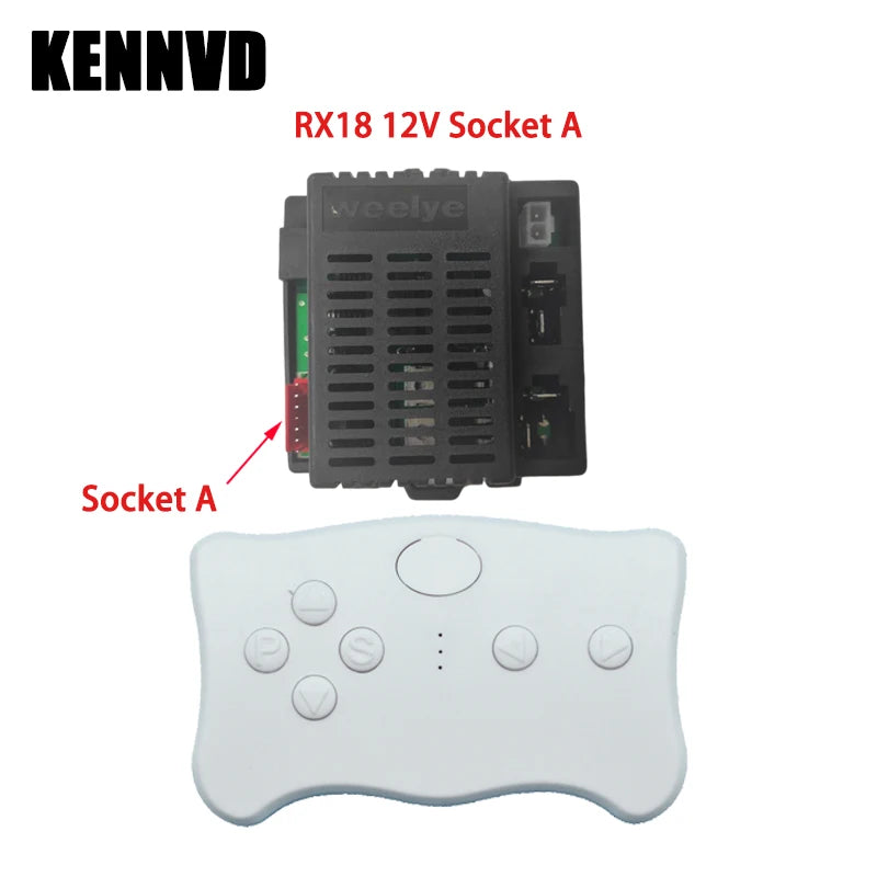 12V RX18 Weelye Children's Electric Car Remote Control Transmitter, RX23 Replacement Control Board Modules For Kids Ride-on Toys