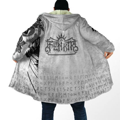 2021 Winter Mens Hooded cloak Raven Tattoo symbol 3D Printing Fleece wind breaker Unisex Casual Thick Warm Hood cloak PF16