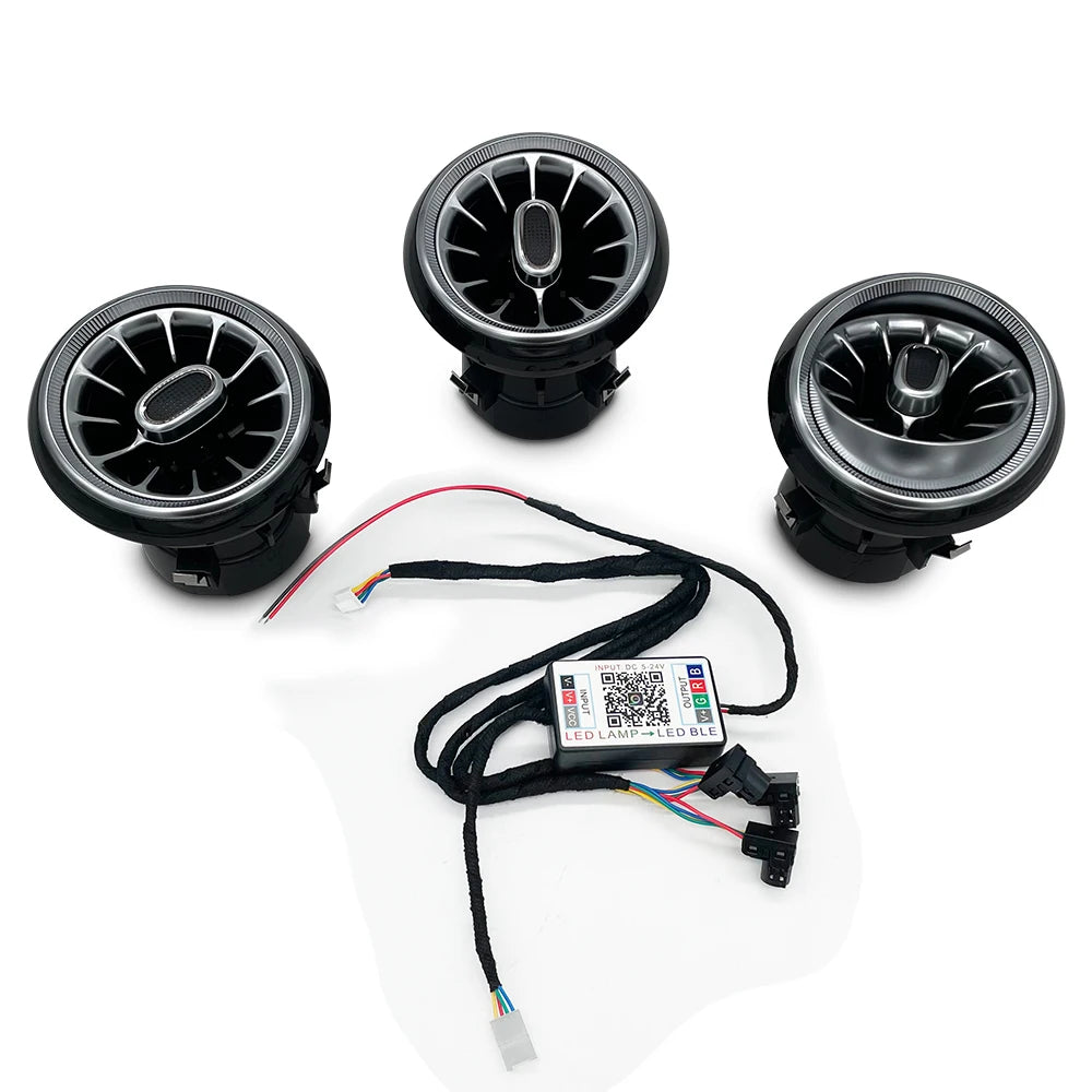 12/64 Colors LED Car A/C Nozzle Vents For Kia Stinger Ambient light Turbine Shape Air Outlet of Automobile Air Conditioner Refit