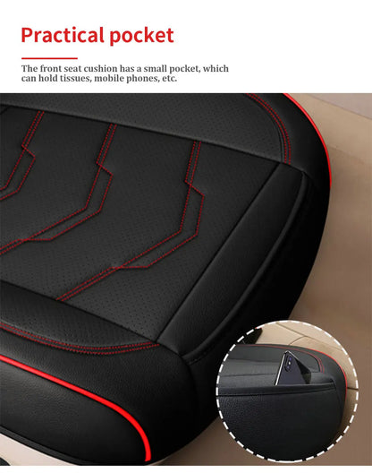SEAMETAL Pu Leather Car Seat Cover Interior 5 Seater Cushion Protector Universal Four Seasons Automobile Seat Covers Accessories