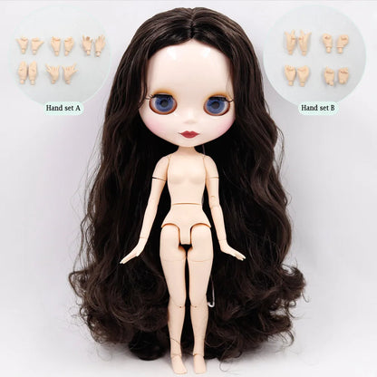 ICY DBS Blyth doll No.950 Black hair JOINT body White skin 1/6 BJD customized face with eyebrow ob24 anime girl