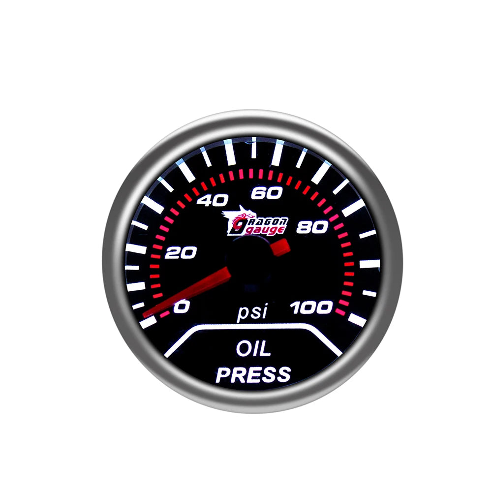 「DRAGON」 52MM Water Temp Oil Temp Oil Press Voltmeter Vacuum Tachometer RPM Boost Gauge Air Fuel Ratio EGT Gauge for 12 Volt Car