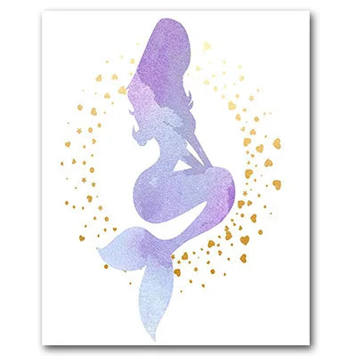 Nodic Modern Canvas Painting Mermaid Wall Art Posters And Prints Design For Baby Girls Room Bedroom Home Decor No Frame