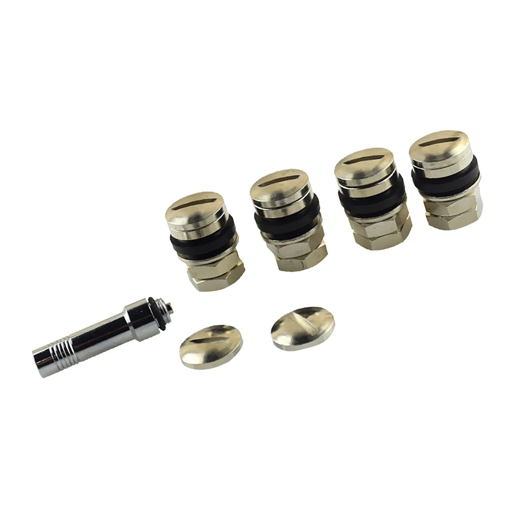 4 Piece Stealth Hidden Valve Stems with Caps for Tire Wheel Rim Car Truck SUV