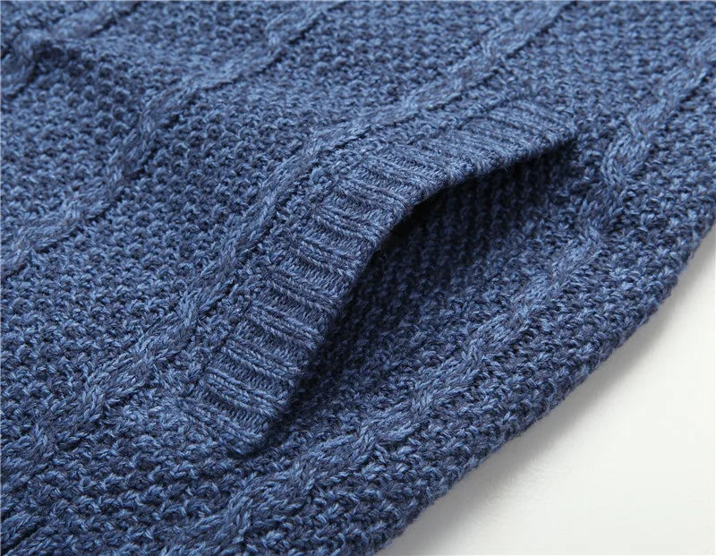 Winter Vest Men Sweater Zipper Warm Thick Male Cardigan Clothing Fleece Wool Liner  Sleeveless Jackets Vintage Black Red
