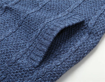 Winter Vest Men Sweater Zipper Warm Thick Male Cardigan Clothing Fleece Wool Liner  Sleeveless Jackets Vintage Black Red