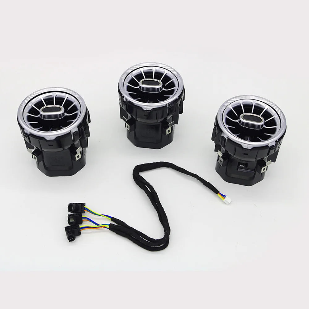 12/64 Colors LED Car A/C Nozzle Vents For Kia Stinger Ambient light Turbine Shape Air Outlet of Automobile Air Conditioner Refit