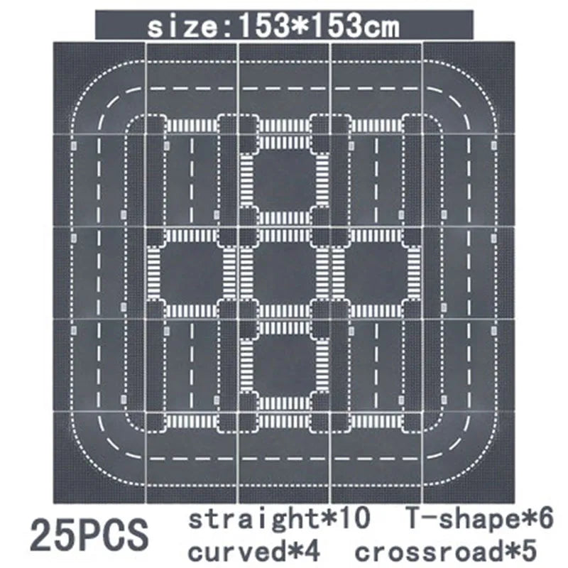 City Road Street Baseplate Straight Crossroad Curve T-Junction Building Blocks Base Plate 32*32 Compatible All Brands City