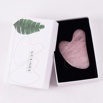 Face Care Massage Roller Natural Rose Quartz Gua Sha Tool Health Skin Acupuncture Massager Neck Slimming Anti Wrinkle Cellulite