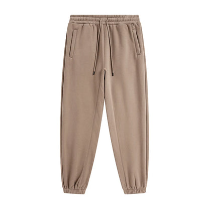 ZODF Trendy Men 345gsm Fleece Sweatpant Unisex Solid Color Loose Retro Hip Hop Winter Joggers Pants Brand Clothes HY0005