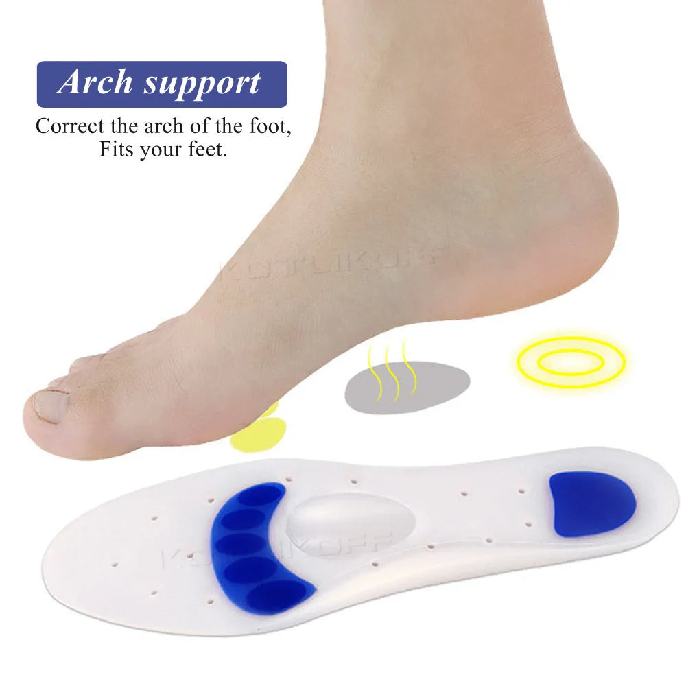 KOTLIKOFF Soft Medical Silicone Gel Insoles Flatfoot Arch Support Orthopedic Shoes Sole Insoles Pad For Shoes Plantar Fasciitis