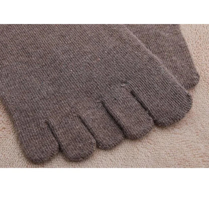 1/5 Pairs Winter Men Five Finger Socks Short Harajuku Wool Solid Business Anti-Bacterial Breathable Warm Socks With Toes Brand