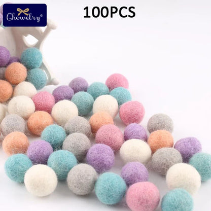 100PCS 20mm 100% Wool Felt Balls DIY Balls Hanging Accessories Candy Color Pom Pom Ball For Kids Party Crafts Children's Toys