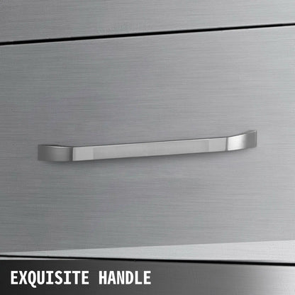 SucceBuy Stainless Steel Outdoor Kitchen Drawers W/ Handle Large Storage BBQ Island Great for Any Weather Condition