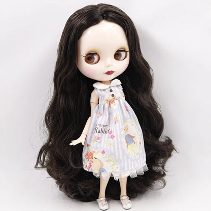 ICY DBS Blyth doll No.950 Black hair JOINT body White skin 1/6 BJD customized face with eyebrow ob24 anime girl