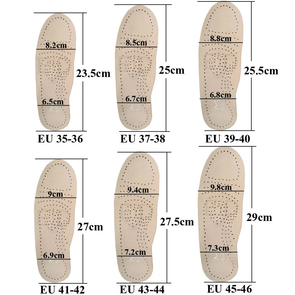 Genuine Leather Orthopedic Insoles for Arch Support Shoes Insert Pad Orthotics Shoes Insole For Shoes Woman Men plantar fasciiti