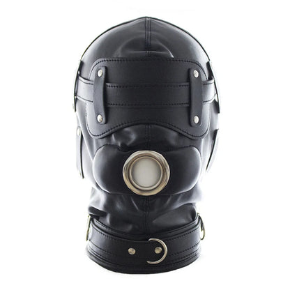 PU Leather Hood Headgear with Dildo Mouth Gag Ball Bdsm Toys Bondage Gear Hood Toys Adult Games Sex Products Sex Toys for Women