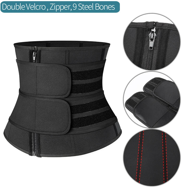 Men Waist Trainer Fitness Slimming Belt Sauna Body Shaper Corset for Abdomen Weight Loss Trimmer Belt Sweat Workout Fat Burner