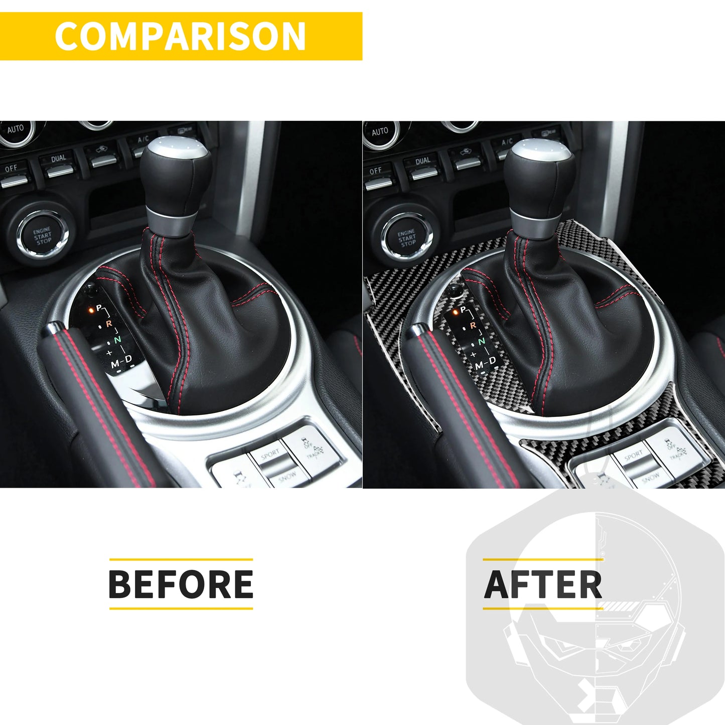 For Subaru BRZ Toyota 86 GT86 2017 2018 2019 Carbon Fiber Car Accessories Gear Shift Cup Holder Air Conditioning Trim Sticker