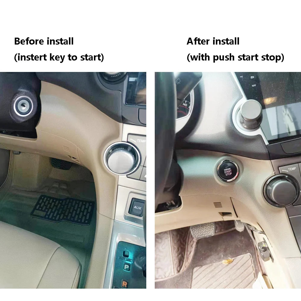 For  Highlander 2009 2010 2012 2013 Upgrade Engine Push Start Stop Remote Key Starter System And Keyless Entry Car Accessories