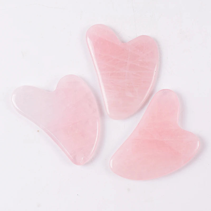 Face Care Massage Roller Natural Rose Quartz Gua Sha Tool Health Skin Acupuncture Massager Neck Slimming Anti Wrinkle Cellulite