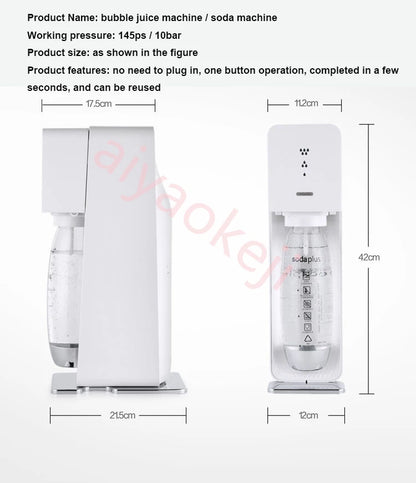 Household Commercial  Soda Water machine Carbonated Drink Juice Soda Maker Cool Drink Whipper