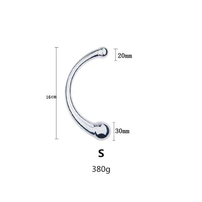 Double Ended Stainless Steel G Spot Wand Massage Stick Pure Metal Penis P-Spot Stimulator Anal Plug Dildo Sex Toy For Women Men