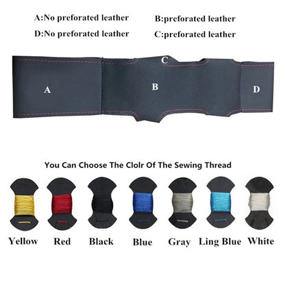 Black Suede Braid Car Steering Wheel Cover For Audi A3 8P Sportback A4 B8 Avant A5 8T A6 C6 A8 D3 Q5 8R Q7 4L S3 S4 S5 Seat Exeo