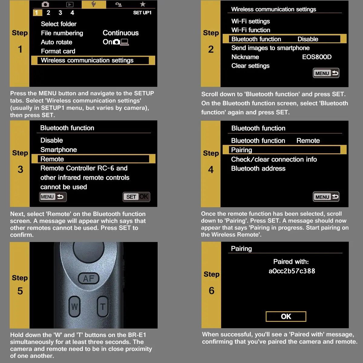 BR-E1 Wireless Remote Control Shutter Release for Canon EOS R5II R50 R8 R6II RP 850D 6DII 90D 77D 800D 200DII M200 M50II G7XIII