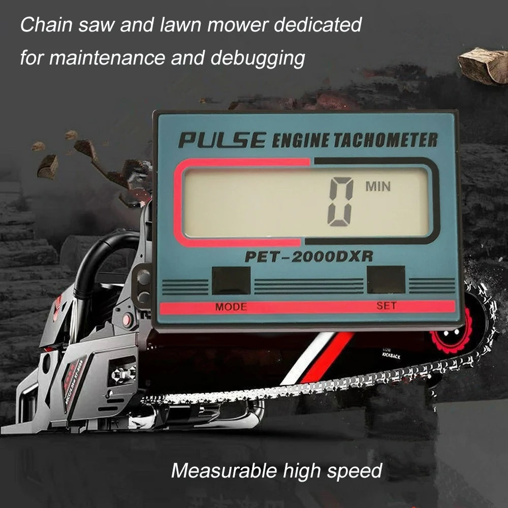 Car Engine Tachometer Handheld Digital Induction Chain Saw Tachometer for Chainsaw Lawnmowers Engine Timed in Minutes