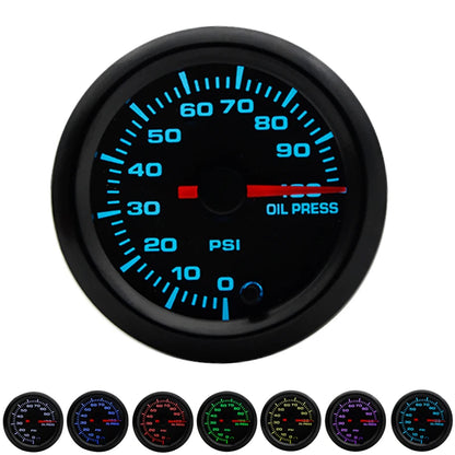 2" 52mm 7 Colors LED Boost/Water temp/Oil temp/Oil pressure/Voltmeter/Air fuel ratio/EGT/Tachometer RPM Car Gauge +Gauge Pods