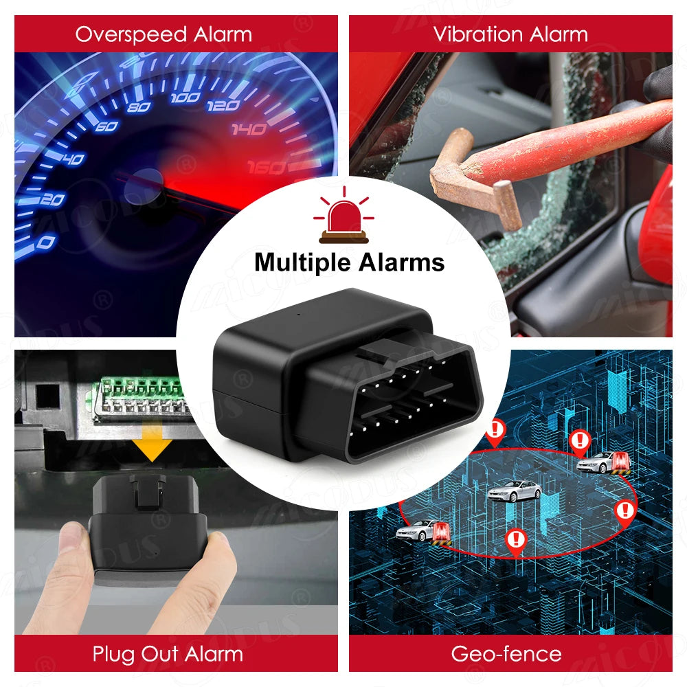 Mini OBD GPS Tracker Car Tracker Micodus 2G MV33 MV66 Realtime Tracking GPS Shock&Plug-out Alarm Geofence Free APP
