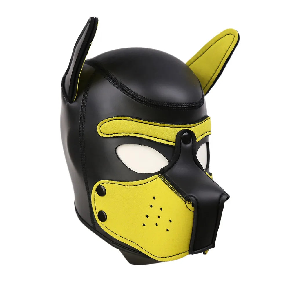 Party Masks Pup Puppy Play Dog Hood Sexy Neck Collar BDSM Bondage Kit Cosplay Full Head Ears Halloween Mask Sex Toy For Couples