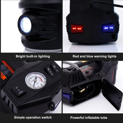 12V Car Electric hydraulic Jack Protable Jack Electric Jack with Electric Impact Wrench Tire Inflator LED Light for 5Ton Car SUV