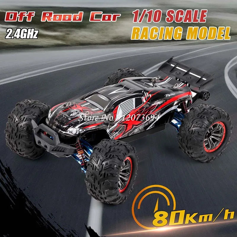 1:10 Professional Brushless 4WD RC Racing Drift Car 80KM/H All-terrain Off-road 2.3KG Steering Gear Alloy Frame RC Buggy Model