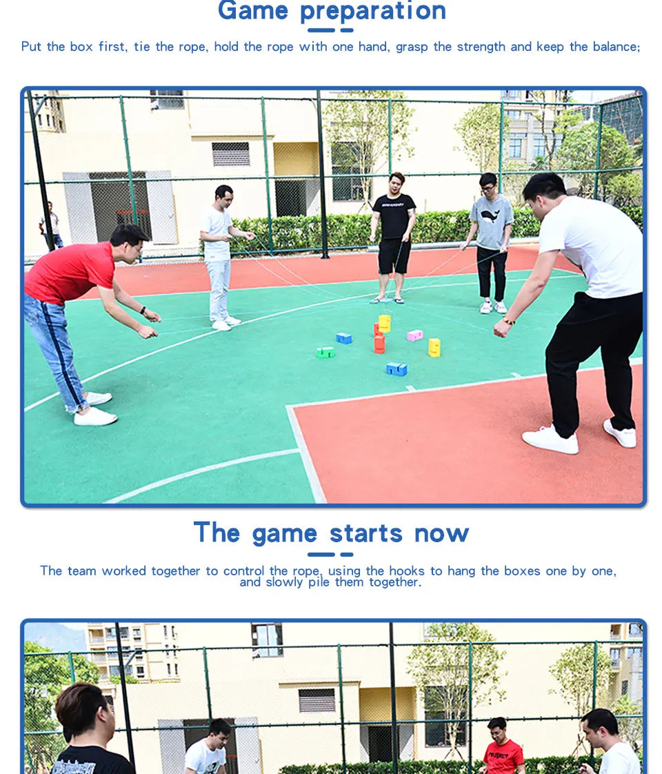 Child Outdoor Teamwork Game Props Toy Children Cooperate To Build Tower  Kindergarten Sensory Equipment Kids Sports Toys