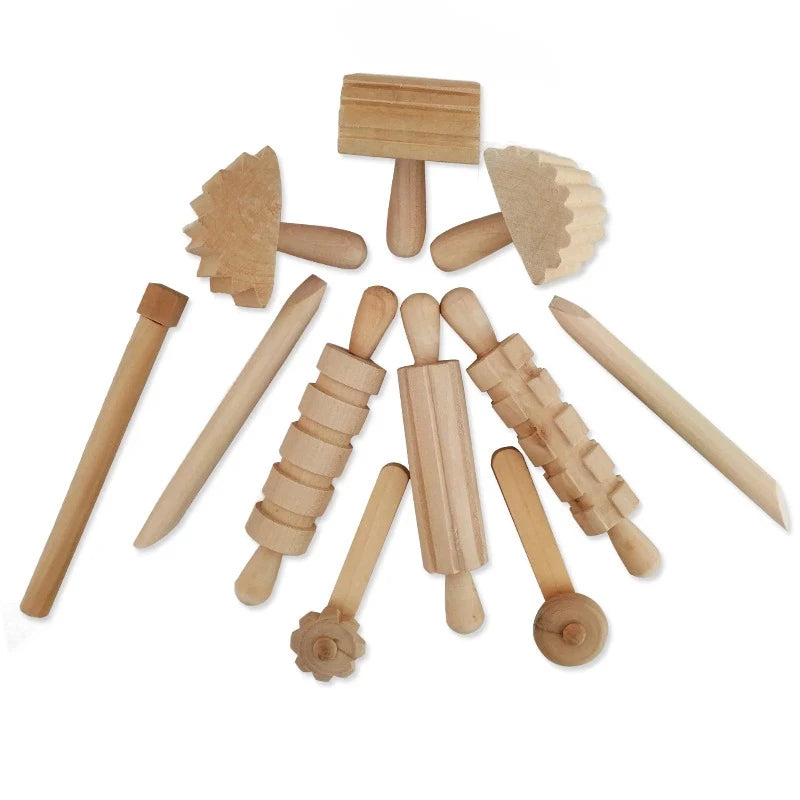 Kids DIY Slime Plastic Mold Soft Clay High Grade Wooden Tools Plasticine Supplies Slime Paly Dough Educational toys for children