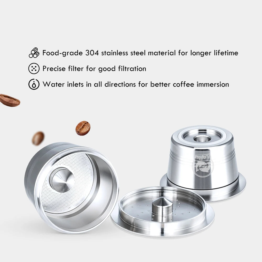 Reusable Coffee Capsule for Caffitaly Stainless Steel Refillable Crema Coffee Filter For TCHIBO Cafissimo K-Fee Coffee Machine